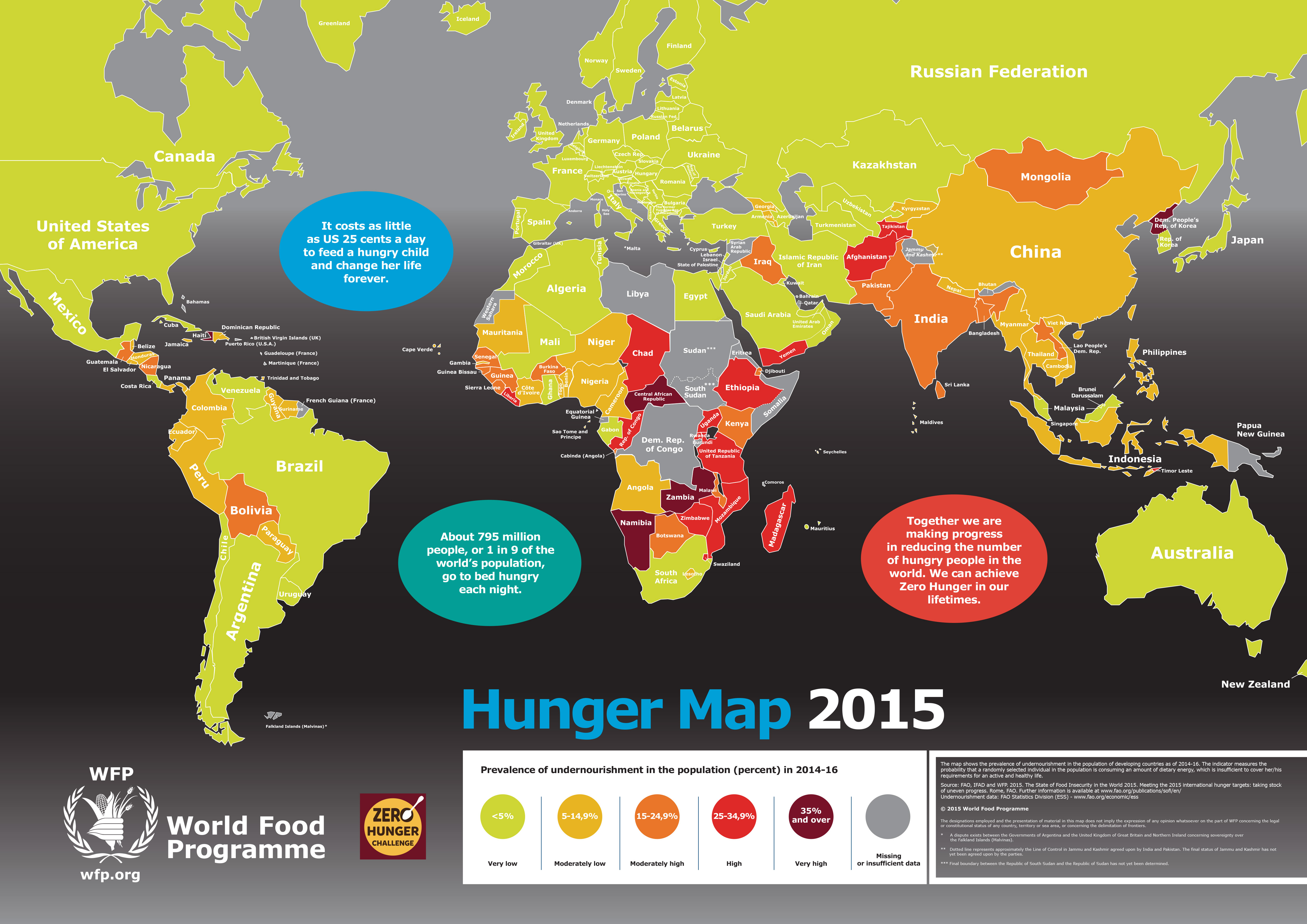 Визуализация: мировая карта голода
